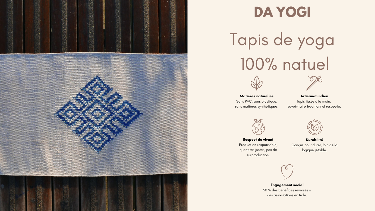 DA YOGI Tapis de yoga naturel